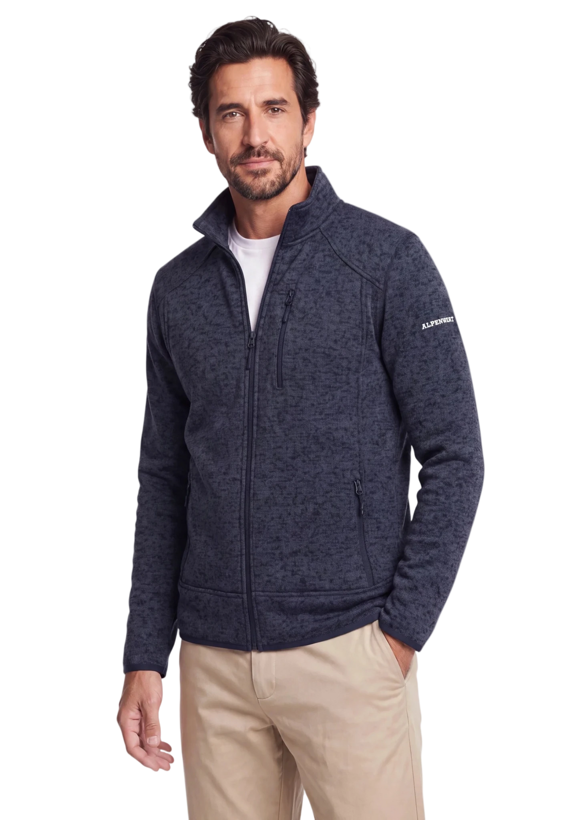 Fleecejacke Herren mit Knit Tech - ALPENWERT