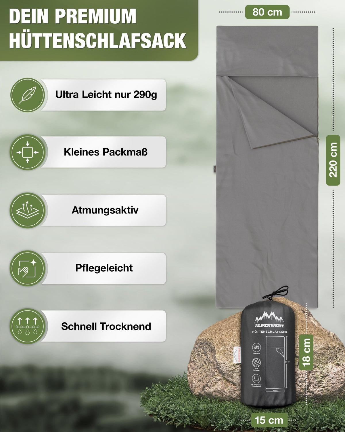 Hüttenschlafsack - ALPENWERT