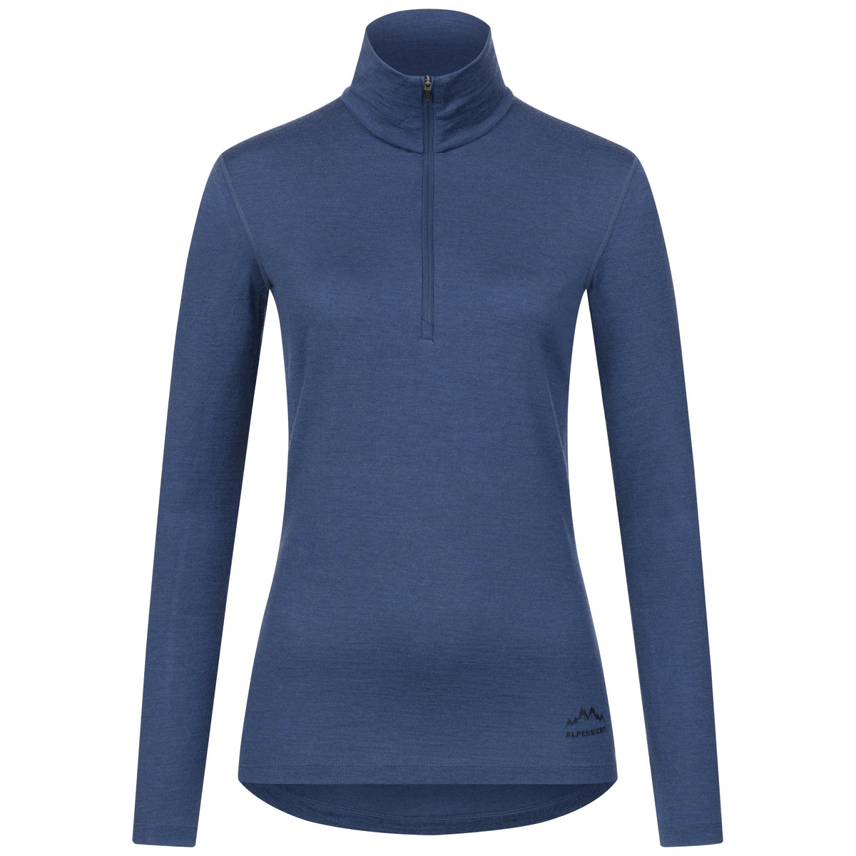 Langarmshirt Damen 100% Merino mit Zip - ALPENWERT