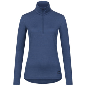 Langarmshirt Damen 100% Merino mit Zip - ALPENWERT