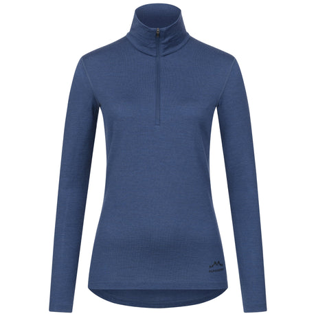 Langarmshirt Damen 100% Merino mit Zip - ALPENWERT