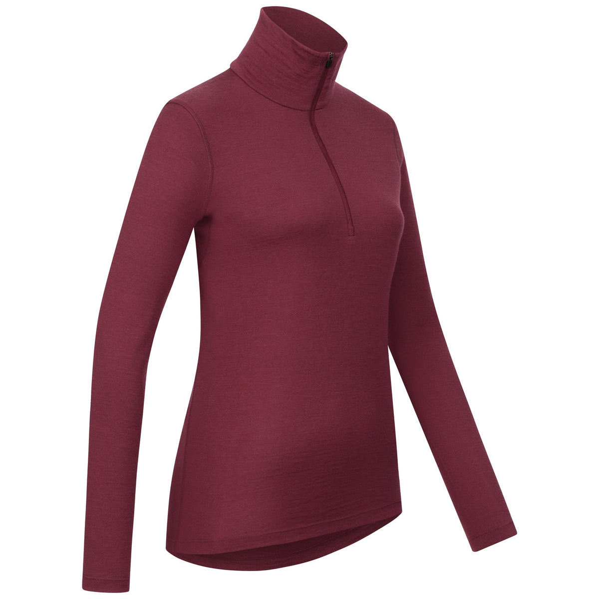 Langarmshirt Damen 100% Merino mit Zip - ALPENWERT