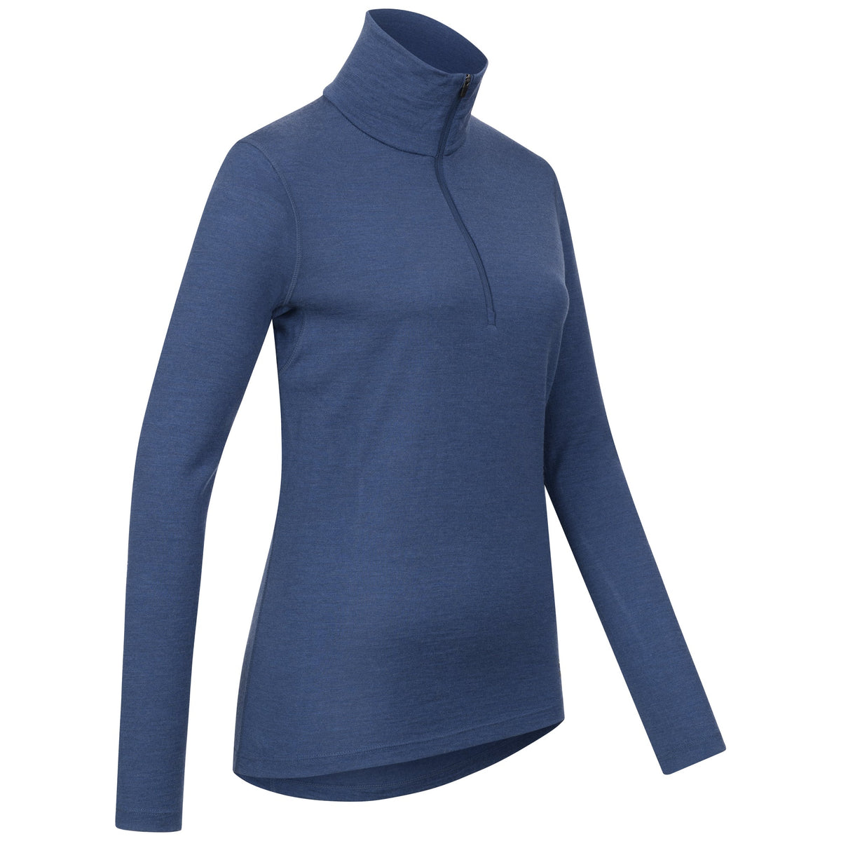 Langarmshirt Damen 100% Merino mit Zip - ALPENWERT