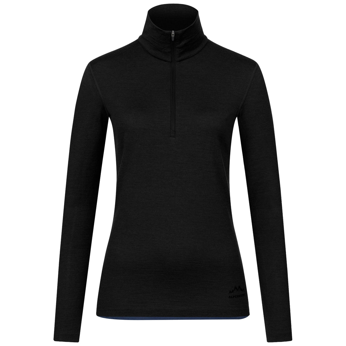 Langarmshirt Damen 100% Merino mit Zip - ALPENWERT