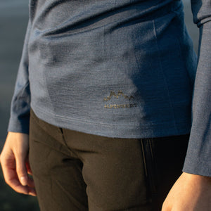 Langarmshirt Damen 100% Merino mit Zip - ALPENWERT