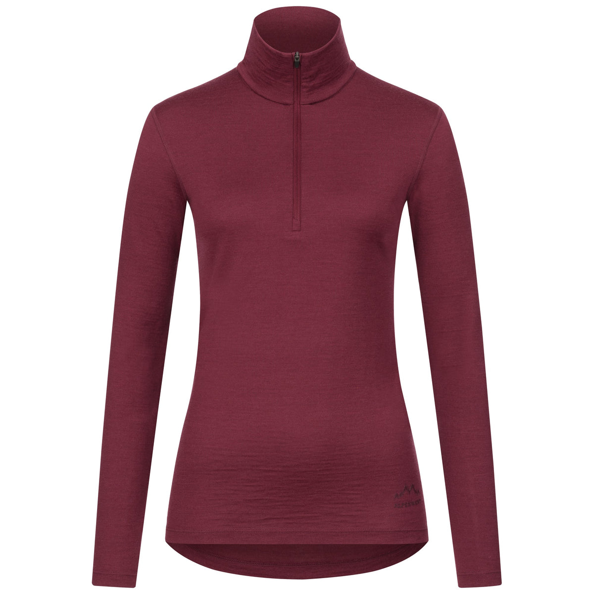 Langarmshirt Damen 100% Merino mit Zip - ALPENWERT