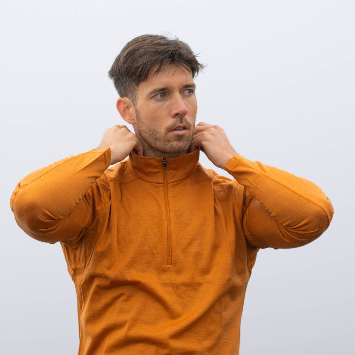 Langarmshirt Herren 100% Merino mit Zip - ALPENWERT