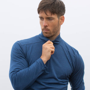 Langarmshirt Herren 100% Merino mit Zip - ALPENWERT