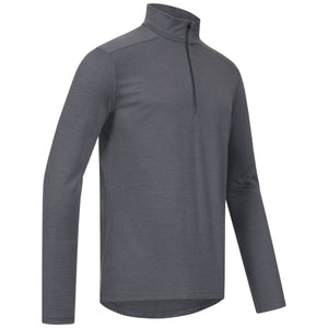 Langarmshirt Herren 100% Merino mit Zip - ALPENWERT