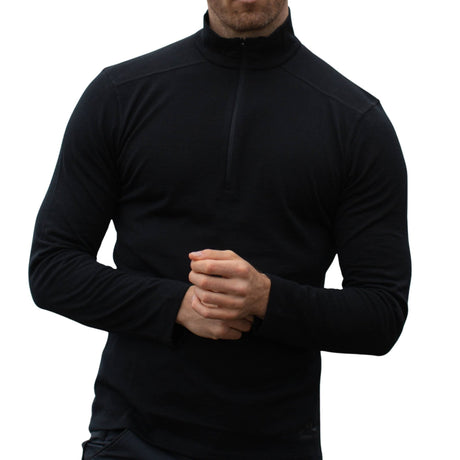 Langarmshirt Herren 100% Merino mit Zip - ALPENWERT