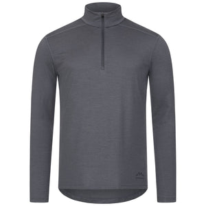 Langarmshirt Herren 100% Merino mit Zip - ALPENWERT