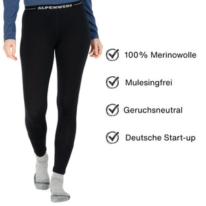 Lange Unterhose Damen aus 100% Merinowolle - ALPENWERT