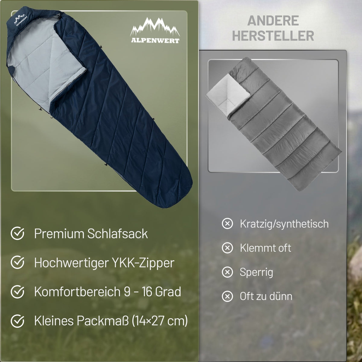 Sommerschlafsack 880g - ALPENWERT