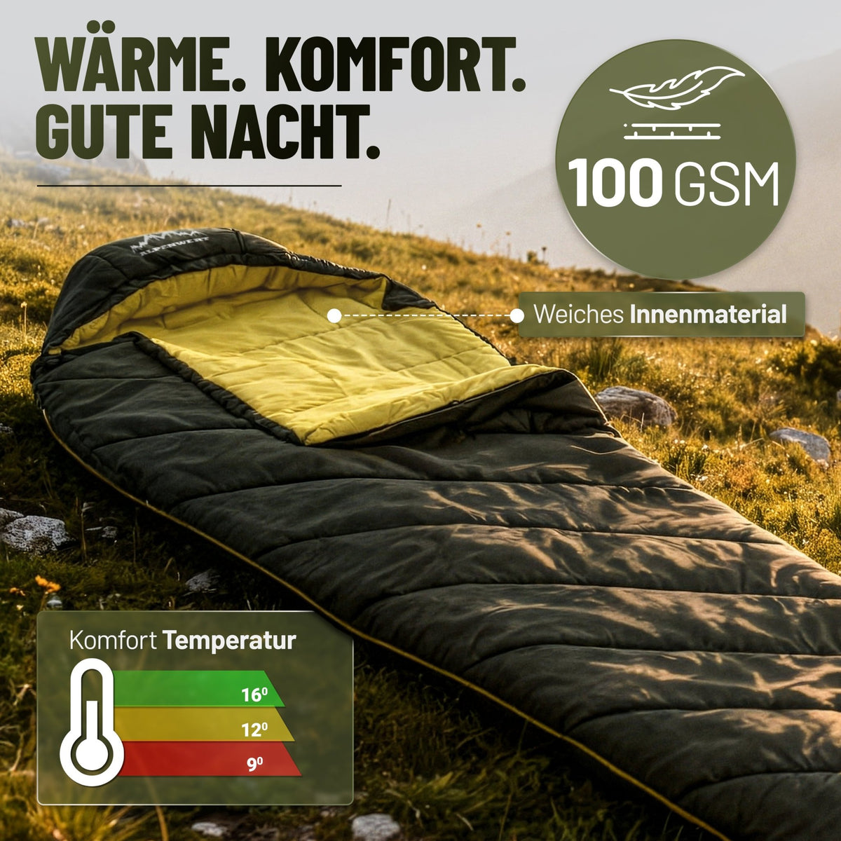Sommerschlafsack nur 880g - ALPENWERT
