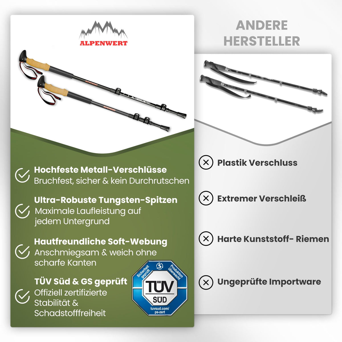 Teleskop Wanderstöcke - ALPENWERT