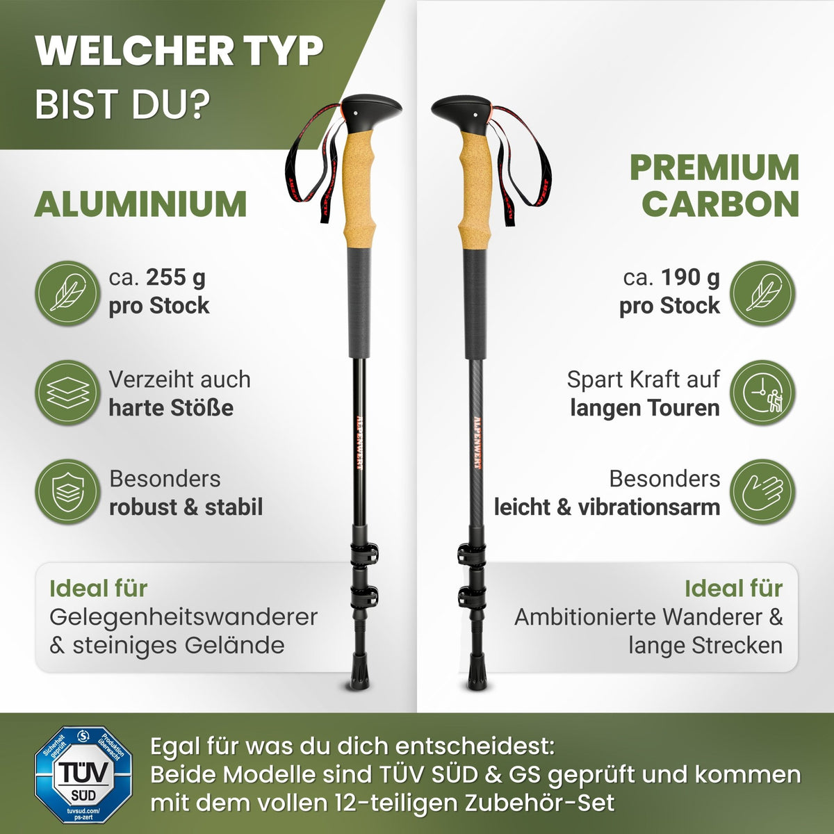 Teleskop Wanderstöcke - ALPENWERT