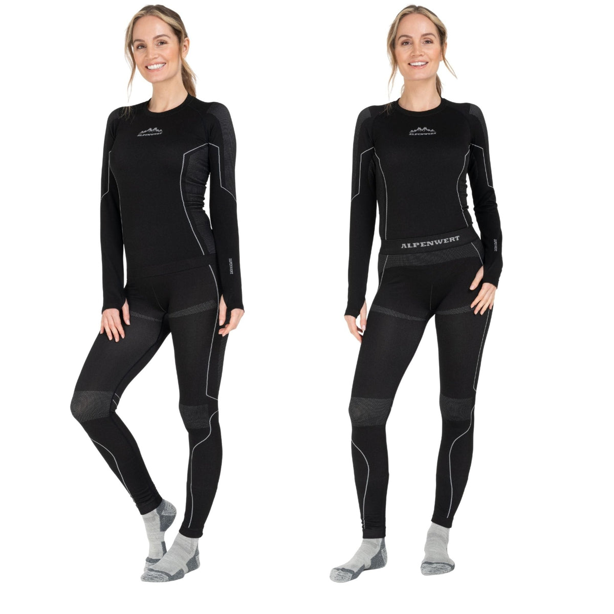 Thermounterwäsche Damen mit Daumenloch aus recyceltem Polyester - ALPENWERT