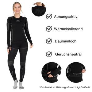 Thermounterwäsche Damen mit Daumenloch aus recyceltem Polyester - ALPENWERT
