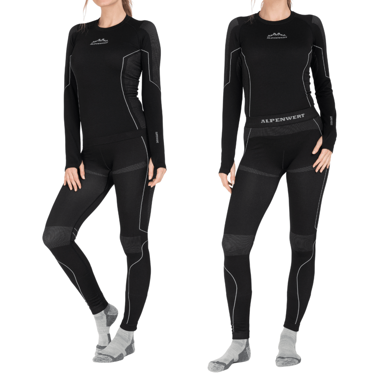 Thermounterwäsche Damen mit Daumenloch aus recyceltem Polyester - ALPENWERT
