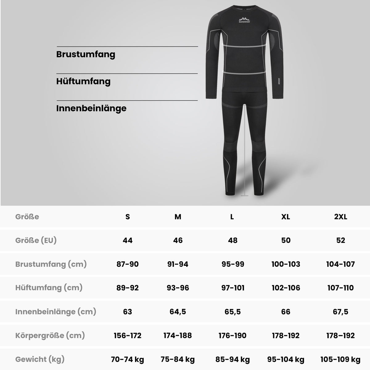 Thermounterwäsche Herren mit Daumenloch aus recyceltem Polyester - ALPENWERT