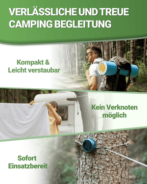 Wäscheleine ausziehbar 10 m – Leicht & kompakt für Camping - ALPENWERT