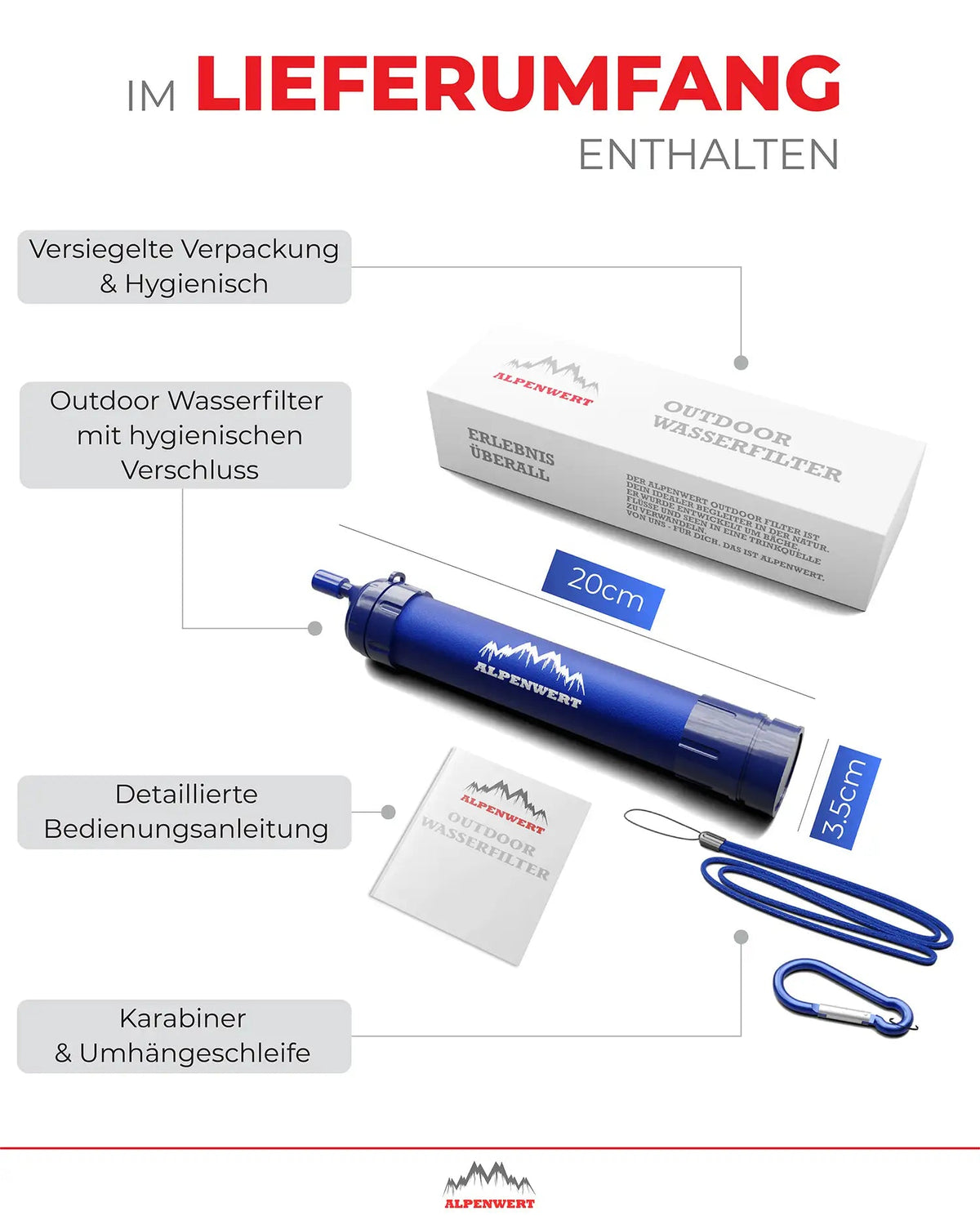 Wasserfilter Outdoor mit 4.000 L Kapazität - ALPENWERT